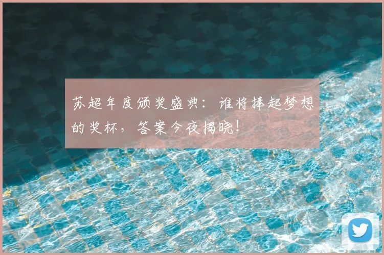 苏超年度颁奖盛典：谁将捧起梦想的奖杯，答案今夜揭晓！
